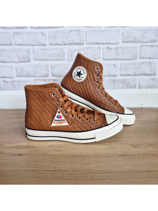⭐Converse Chuck 70 Hi Woven Leather Size 7 Men\'s shoes Sneakers Brown A19734C main image 4